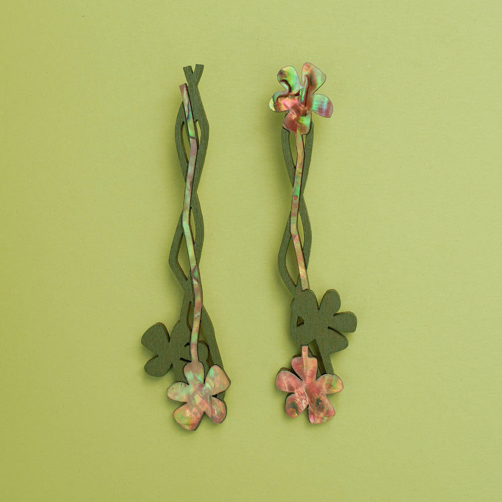 Blumengeflecht, olivgrün